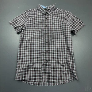 Volcom Plaid Button Up Shirt Men’s XL Modern Fit Short Sleeve Blue Red Casual - Picture 1 of 10