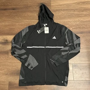 Adidas Herren Größe Large wasserdichte Saisonjacke Own The Run schwarz HR6605 NEU - Bild 1 von 7
