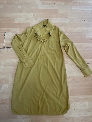UNIVERSAL STANDARD cupro rubicon Mustard Yellow shirt dress Sz XXS women O19 - Image 1 of 4