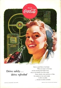 Coca Cola Print Ad Student Campus Books Study Bicycle Coke Vintage c1953 - Picture 1 of 1