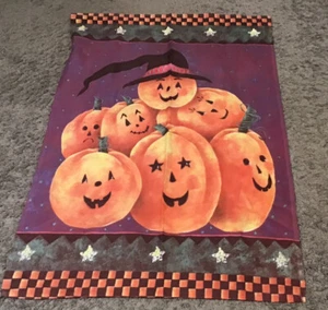 Vintage 1999 Halloween Holiday House Flag Pumpkins Jack O' Lantern 24” x 36” NCE - Picture 1 of 2