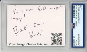 KRIST NOVOSELIC OF NIRVANA SIGNED CUT SIGNATURE AUTOGRAPH PSA DNA COA ROCK ON! - Picture 1 of 2