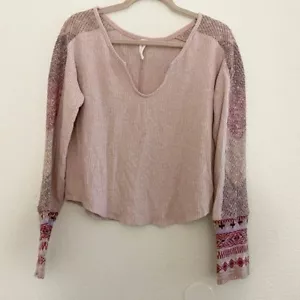 Anthropologie Daily Practice Women's Size Small Knit Cuff Thermal Top - Picture 1 of 9