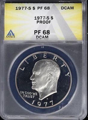 1977-S $1 Proof Eisenhower "Ike" Dollar ANACS PF 68 DCAM | PR - Image 1 of 4
