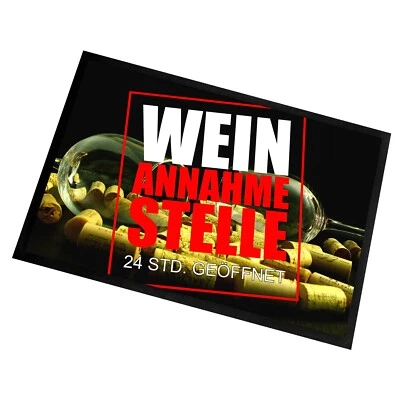 Fußmatte mit Spruch | Wein Annahmestelle | 60x40cm Schmutzfang | Türmatte - Bild 1 von 4