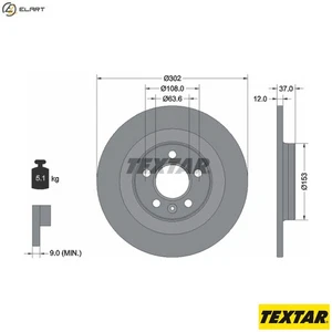 2x BRAKE DISC 92304703 FOR VOLVO ASIA B3154T2 1.5L 3cyl XC40B4204T18 2.0L 4cyl - Picture 1 of 9