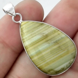 Natural Saturn Chalcedony 925 Sterling Silver Pendant Jewelry P-1001 - Picture 1 of 5