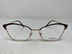 Prada Italy VPR 62X 04E-1O1 52-17-140 Burgundy/Gold Eyeglasses Frame ZL03 - Picture 1 of 8
