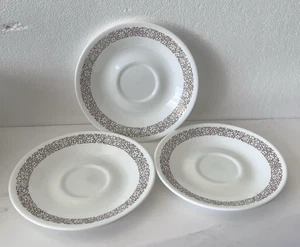 Vintage Corelle Woodland Brown Dinnerware Saucers 6 1/4" Set of 3 Corning - Picture 1 of 6