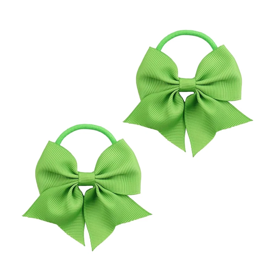 Corbatas de pelo con lazos para bebés niñas, soportes elásticos de cola de caballo de 3 pulgadas verde.  Foto 1 de 4