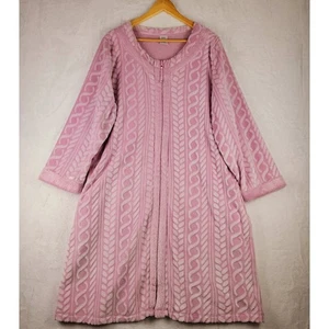 Croft & Barrow Morgenmantel Damen XL Hausmantel lang Nachtwäsche rosa - Bild 1 von 9