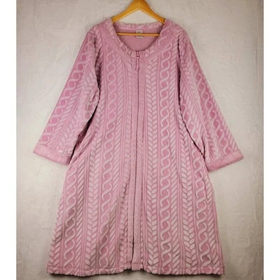 Croft & Barrow Robe Women XL Housecoat Long Sleepwear Pink - Image 1 of 4