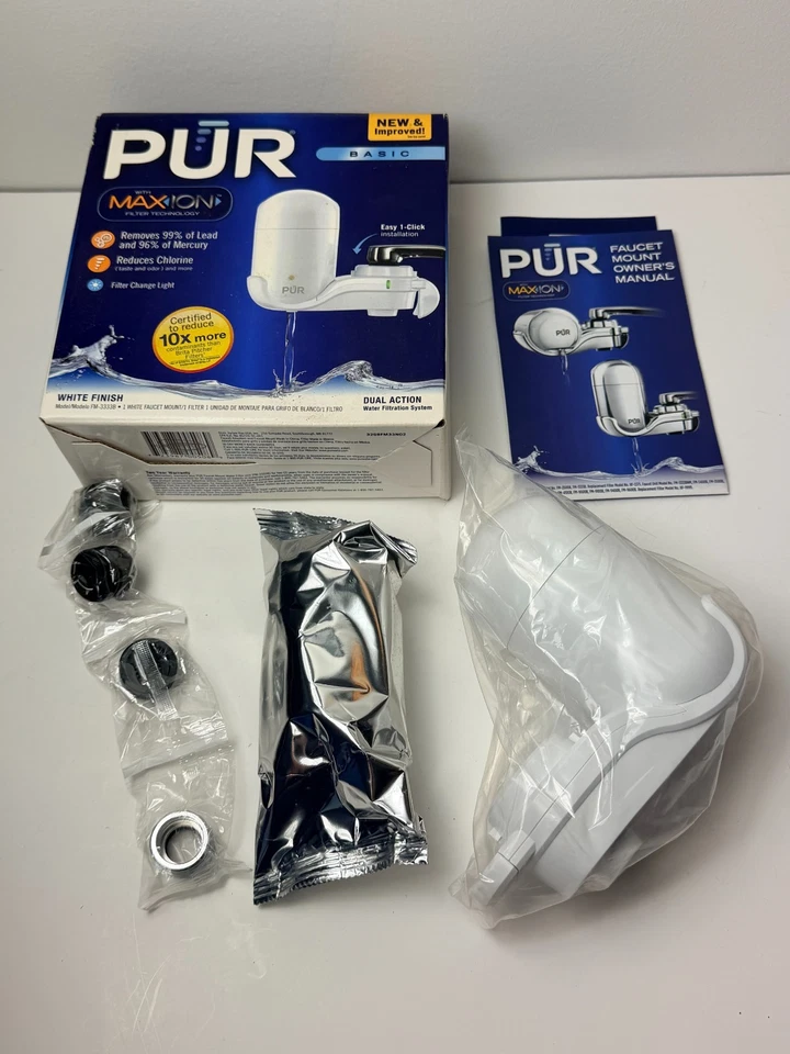 PUR Filter Water Filtration System Faucet Mount White Finish NIP FM-3333B NEW - Image 1 of 4