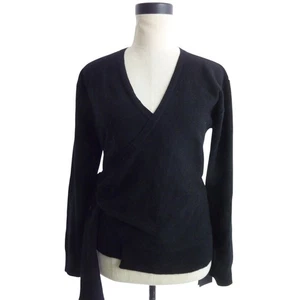 Neu mit Etikett Naadam Signature Kaschmir Wickelpullover Oberteil S in Schwarz - Bild 1 von 5