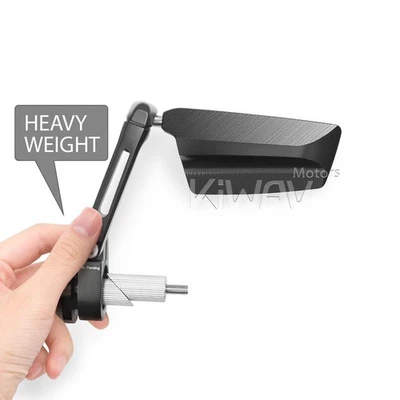 1x Barra izquierda espejo retrovisor LEAP negro peso pesado 7/8" barra hueca se adapta a Kawasaki Foto 1 de 4