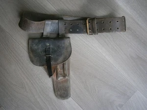 Ceinturon Holster PA MAC 50 Cuir marron Militaire France Mod 1948 Ancien - Bild 1 von 8