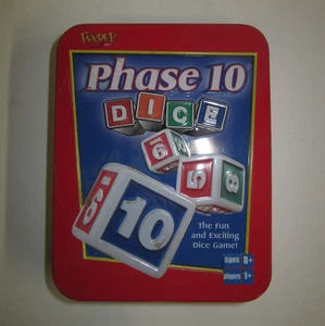 Phase 10 Dice Game Tin box Fundex 2004 No. 2721 Complete - Picture 1 of 3