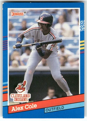 Alex Cole 1991 Donruss Baseball Excellent - Image 1 of 2