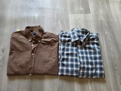 Lot of 2 Lands End Boys Long Sleeve Plaid Button-Down Shirts Size L 14 16 - Image 1 of 4