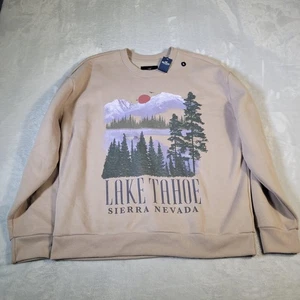 Hollister Lake Tahoe Sierra Nevada Sweatshirt Erwachsene XL hellbraun Grafik entspannte Passform - Bild 1 von 14