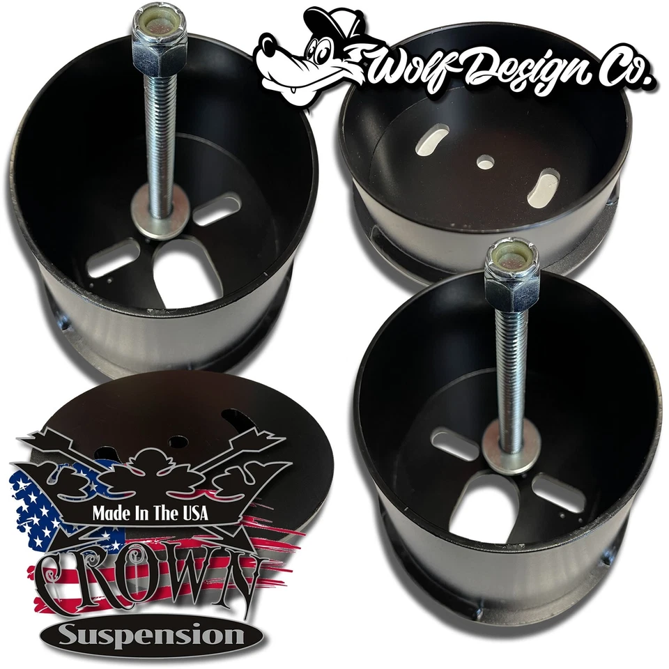 Conjunto de airbag universal Crown Suspension 88-98 C1500 Air Ride Airride Front Cups - Imagem 1 de 1