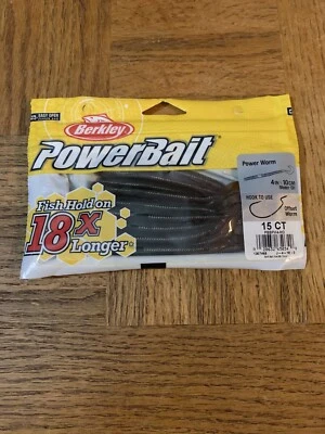 Berkley PowerBait Power Worm Motor Oil-BRAND NEW-SHIPS N 24 HOURS - Изображение 1 из 4