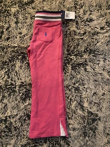 NEU MIT ETIKETT VINTAGE POLO RALPH LAUREN SWEATPANTS HOSE MIT AUSGESTELLTEM BEIN MÄDCHEN 5 5T PINK NEU - Bild 1 von 4