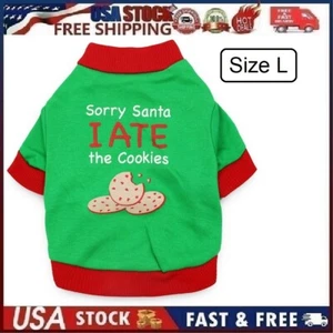 Dog Christmas Shirt Dog Pet Holiday Costume Sorry Santa I ATE The Cookies Large - Picture 1 of 10