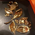Lot of two Syroco Gold Tone 7444 Wall Hangings Flowers 1964 USA 