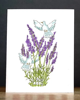Condolence Card: Lavender and Doves - Image 1 of 2