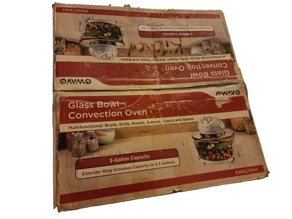 Magic Chef 3 Gallon EWGC12W3 1300-Watt Glass Bowl Convection Oven-Open Box - Image 1 of 3