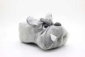 Nuevo Buster Para hombres Gris Novedad Cabeza de Bulldog Personaje Pantuflas Regalo de Navidad TODO  - Imagen 1 de 6