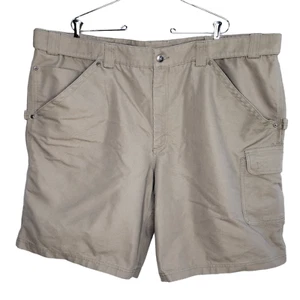 Duluth Trading Size 48 Cargo Shorts Stretch Waist Beige Canvas Carpenter 48x11 - Picture 1 of 7