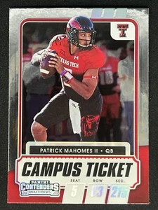 Boleto de campus Patrick Mahomes 2021 Panini Contenders lámina de plata #1 | Texas Tech - Imagen 1 de 2