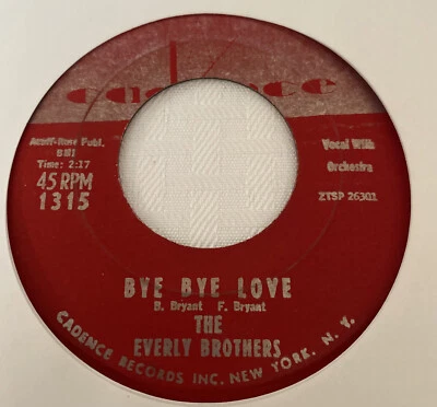 Everly Brothers 45 Bye Bye Love / I Wonder if I Care NEW reissue unplayed EX - Image 1 of 3