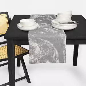 Table Runner, Gray Marble, 14 x 72" - Picture 1 of 4