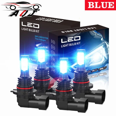 For Chevrolet Monte Carlo 1995-2005 4x blue LED Headlight 9005 9006 Hi-Low Beam - Image 1 of 4