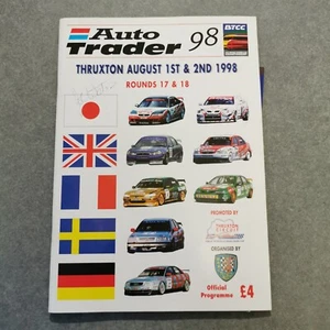Auto Trader 98 Thruxton offizielles Programm August 1998 Runden 17 & 18 signiert - Bild 1 von 3