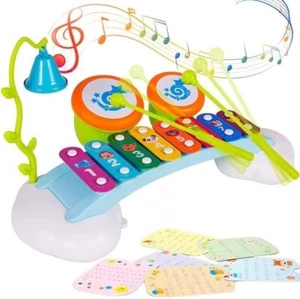 Rainbow Xylophone Piano Bridge For Kids With Ringing Bell & Drums - Picture 1 of 6