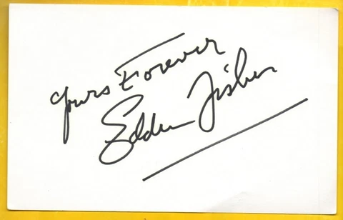 F-EDDIE FISHER signed index card w/ COA Cover