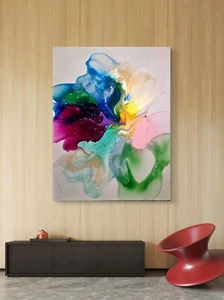 Arte Original Pintura Acrílica Sobre Lienzo (16"X20") Flor de Aurora Multicolor - Imagen 1 de 18