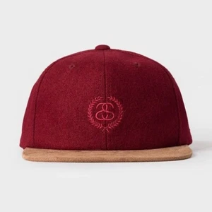 STUSSY MELTON VISOR SNAPBACK HAT CARDINAL - Picture 1 of 3