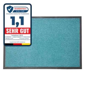 Schmutzfangmatte Türmatte Türvorleger MONOCHROM TÜRKIS Fußmatte Schmutzmatte - Bild 1 von 10