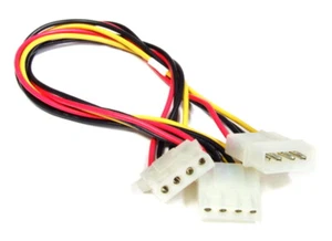 Molex 4-Pin Strom Verteiler Netzteil Splitter Y Kabel Buchse auf 2x Stecker 15cm - Afbeelding 1 van 1