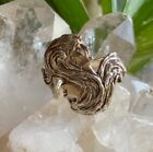 NEW Reflection Lady Face Sterling Ring  ART NOUVEAU style handmade by JKL 80