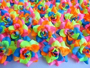 ICRAFY 100 Silk Light Rainbow Tone Roses Flower Head - 1.75" - Artificial Flo... - Picture 1 of 6