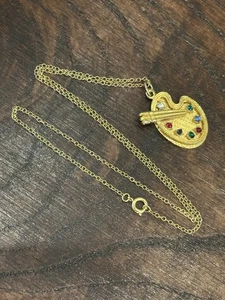 Vintage House of Borvani Künstler Palette Charm Halskette - Bild 1 von 6
