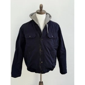 William Rast Uomo Blu Navy Utility Giacca Felpa con Cappuccio Bomber Taglia Large Timberlake - Foto 1 di 14