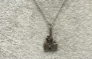 Disney: Sterling Silver Castle Pendant Necklace - Picture 1 of 6
