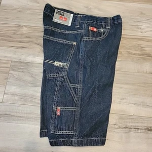 Southpole Shorts Boy 10 Blue Y2K Baggy Denim Pockets Carpenter Flat Front VGT - Picture 1 of 13